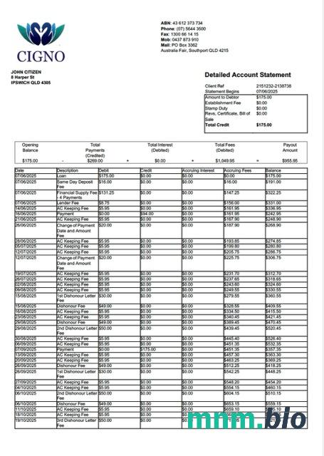 Wyciąg bankowy Australia Bendigo łatwy do wypełnienia szablon w formacie Excel i PDF, 2 strony